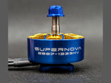 AOS Supernova 2807-1333KV drone motor label showing model specs on blue body