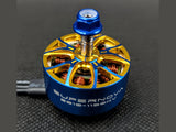 Top-down view of AOS Supernova 2810-1150KV motor revealing gold stator slots and copper wiring