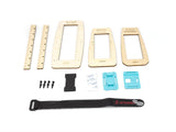 AtomRC Beluga unassembled laser-cut wooden parts, screws, and branded Velcro strap kit