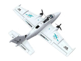 Top-down view of AtomRC Beluga twin-engine fixed wing showing full wingspan and panel lines
