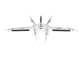Front top-down view of AtomRC Dolphin Pro FPV drone highlighting dual vertical stabilizers