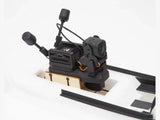 AtomRC Quick-Release Servo Gimbal V2 installed in aircraft fuselage with camera and video transmitter