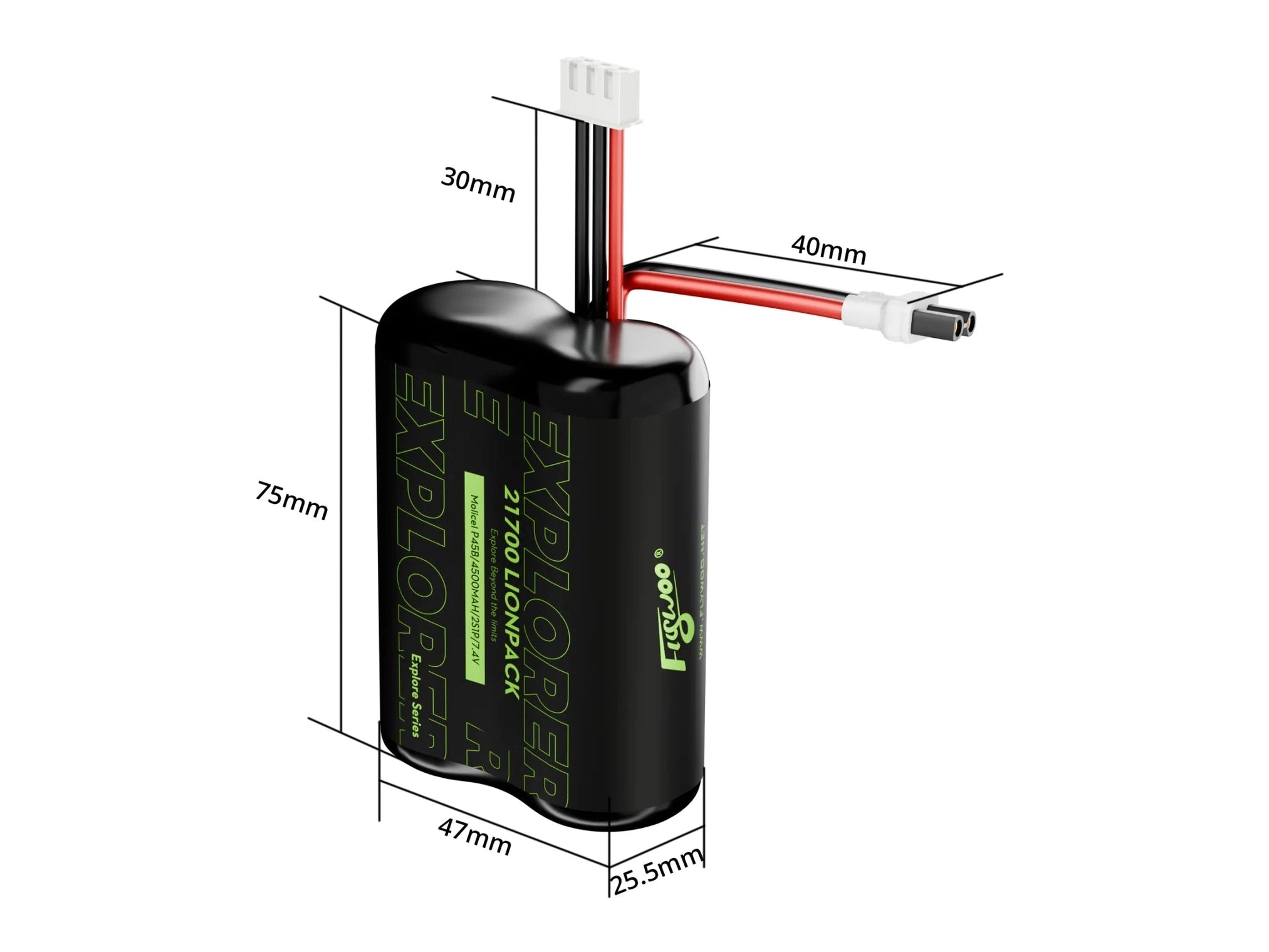 Flywoo Explorer Molicell P45B 21700 2S1P 4500mAh Lionpack Flywoo Explorer Molicell P45B 21700 2S1P 4500mAh Lionpack