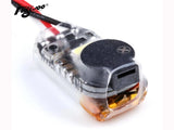 Flywoo Finder clear casing smart buzzer angled view with amber wiring