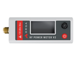 Immersion RC Power Meter V2 top view with white casing, red +30 dBm label, and gold coaxial connector