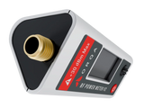 Side profile of Immersion RC RF Power Meter V2 showing tapered white body and gold threaded connector