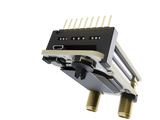 Rear view of ImmersionRC rapidFIRE FPV goggle receiver showing micro-USB port and gold pin headers