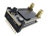 Front angled shot of ImmersionRC rapidFIRE diversity receiver with rotary knob and black plastic brackets