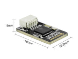 Compact Sequre ELRS 2.4GHz receiver measuring 18mm x 10.8mm