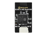 Seque ELRS 2.4GHz Dual RX receiver with ESP32-PICO-D4 chip and orange LED
