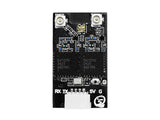 Front view of black Sequre Dual RX V1.1 board with two coaxial connectors