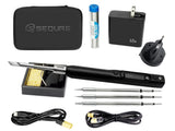 Sequre S99 soldering iron kit with carrying case, tips, and lead-free wire