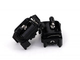 Team Blacksheep black aluminum gimbal side view showing textured adjustment knob and mounting tabs