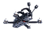 Side profile of itsFPV ERA mini drone frame showing underside plate and fabric securing straps