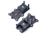 DJI O4 Air Unit Pro compatible black carbon fiber mounting plates with ventilation slots
