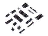 Assorted black and silver hex screws, nuts, and hardware for assembling the itsFPV frame kit