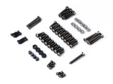 Assorted black and silver screws and nuts for itsFPV ERA frame assembly