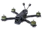 Assembled itsFPV ERA 5-inch FPV drone with green motors and antennas
