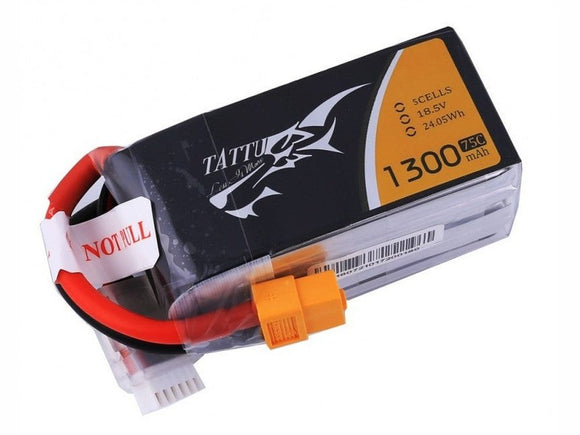 Tattu 1300mAh 5S1P 75C 18.5V LiPo Battery - defianceRC