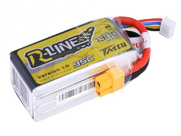Tattu R-Line 1300mAh 95C 4S1P LiPo Battery - defianceRC