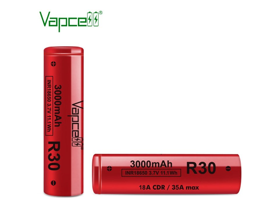 Vapcell R30 18650 18A Flat Top 3000mAh Lithium Ion Battery (2pcs) –  defianceRC